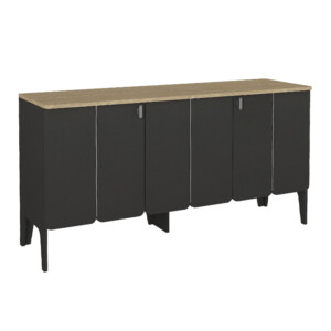 Μπουφές Pedro Megapap χρώμα ανθρακί - rota oak 150x45x75εκ. - Image 6