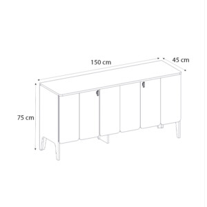 Μπουφές Pedro Megapap χρώμα ανθρακί - rota oak 150x45x75εκ. - Image 8