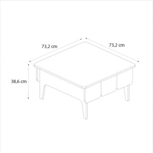 Τραπεζάκι σαλονιού Pedro Megapap χρώμα ανθρακί - rota oak 73,2x73,2x38,6εκ. - Image 8