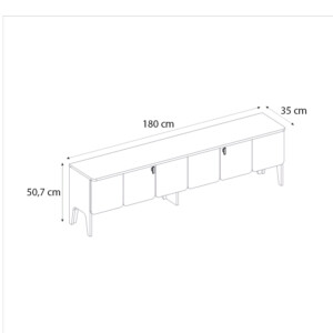 Έπιπλο τηλεόρασης Pedro Megapap χρώμα ανθρακί - rota oak 180x35x50,7εκ. - Image 8