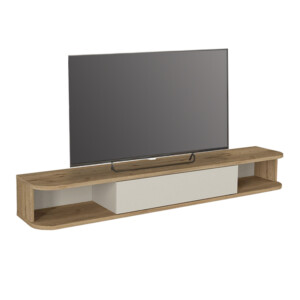 Έπιπλο τηλεόρασης επιτοίχιο Cross Megapap με LED χρώμα sepet oak - sandstone 150x29,6x19,2εκ. - Image 5