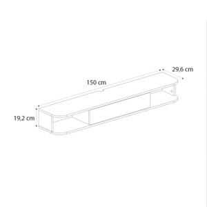 Έπιπλο τηλεόρασης επιτοίχιο Cross Megapap με LED χρώμα sepet oak - sandstone 150x29,6x19,2εκ. - Image 7