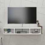 Έπιπλο τηλεόρασης επιτοίχιο Bask Megapap με LED χρώμα λευκό 120x29,6x19,2εκ. - Image 4