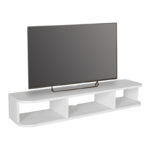 Έπιπλο τηλεόρασης επιτοίχιο Bask Megapap με LED χρώμα λευκό 120x29,6x19,2εκ. - Image 5