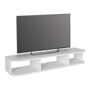 Έπιπλο τηλεόρασης επιτοίχιο Bask Megapap με LED χρώμα λευκό 120x29,6x19,2εκ. - Image 5