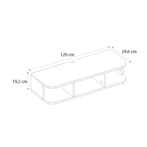 Έπιπλο τηλεόρασης επιτοίχιο Bask Megapap με LED χρώμα λευκό 120x29,6x19,2εκ. - Image 6