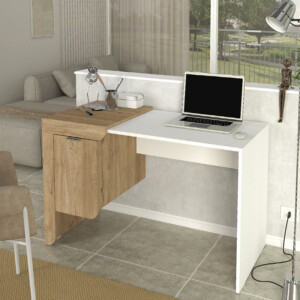 Γραφείο εργασίας Dario Megapap χρώμα sepet oak - λευκό 120x60x73,2εκ. - Image 3