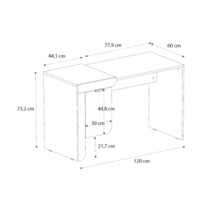 Γραφείο εργασίας Dario Megapap χρώμα sepet oak - λευκό 120x60x73,2εκ. - Image 7