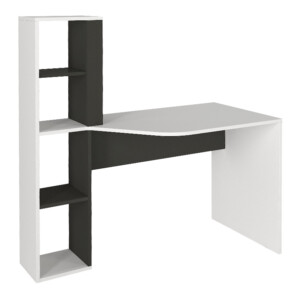 Γραφείο εργασίας Gemini Megapap χρώμα ανθρακί - λευκό 121,8x59,6x131,8εκ. - Image 5