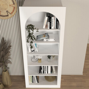 Βιβλιοθήκη Voila Megapap χρώμα λευκό 74x35x180εκ. - Image 3