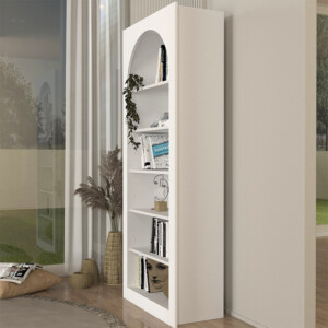 Βιβλιοθήκη Voila Megapap χρώμα λευκό 74x35x180εκ. - Image 4