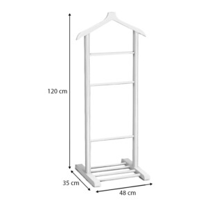 Επιδαπέδια κρεμάστρα Beta Megapap ξύλινη χρώμα λευκό 48x35x120εκ. - Image 4