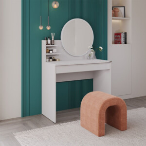 Τουαλέτα με καθρέπτη Dior Megapap χρώμα λευκό του πάγου 90x45x138εκ. - Image 2