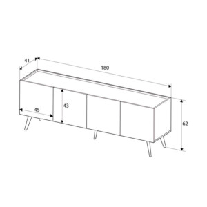 Έπιπλο τηλεόρασης Luna Megapap χρώμα florida oak 180x41x62εκ. - Image 5
