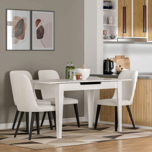 Τραπέζι Trendline Megapap επεκτεινόμενο χρώμα λευκό 120/150x70x75εκ. - Image 2