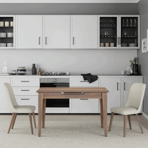 Τραπέζι Trendline Megapap επεκτεινόμενο χρώμα καρυδί 120/150x70x75εκ. - Image 2