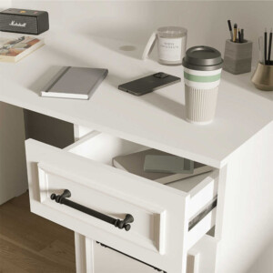 Γραφείο εργασίας Country Megapap χρώμα λευκό 120x60x167εκ. - Image 3