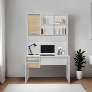 Γραφείο εργασίας London Megapap χρώμα λευκό - oak 120x60x196εκ. - Image 3