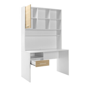 Γραφείο εργασίας London Megapap χρώμα λευκό - oak 120x60x196εκ. - Image 4