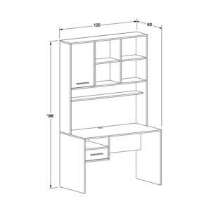 Γραφείο εργασίας London Megapap χρώμα λευκό - oak 120x60x196εκ. - Image 5