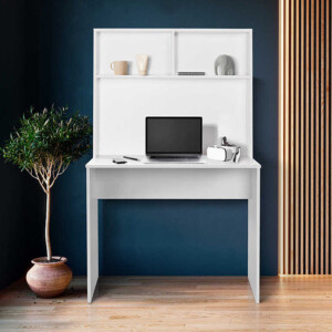 Γραφείο εργασίας Trendline Megapap χρώμα λευκό 90x52x148εκ. - Image 2