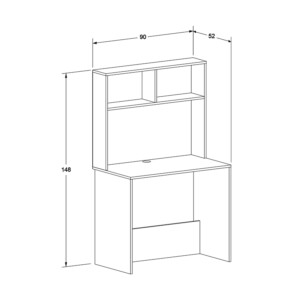Γραφείο εργασίας Trendline Megapap χρώμα λευκό 90x52x148εκ. - Image 4