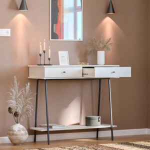 Κονσόλα Elite Megapap χρώμα λευκό του πάγου 100x40x88εκ. - Image 2