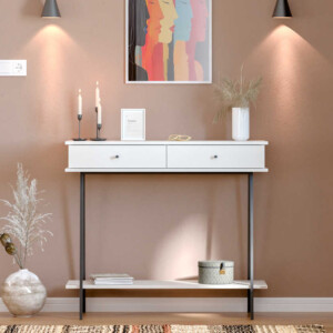 Κονσόλα Elite Megapap χρώμα λευκό του πάγου 100x40x88εκ. - Image 3