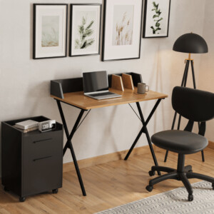 Συρταριέρα γραφείου Gamer Megapap τροχήλατη με κλειδαριά χρώμα μαύρο 40x40x56εκ. - Image 2