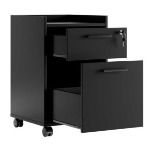 Συρταριέρα γραφείου Gamer Megapap τροχήλατη με κλειδαριά χρώμα μαύρο 40x40x56εκ. - Image 3