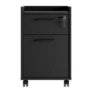 Συρταριέρα γραφείου Gamer Megapap τροχήλατη με κλειδαριά χρώμα μαύρο 40x40x56εκ. - Image 4