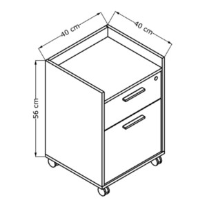Συρταριέρα γραφείου Gamer Megapap τροχήλατη με κλειδαριά χρώμα μαύρο 40x40x56εκ. - Image 5