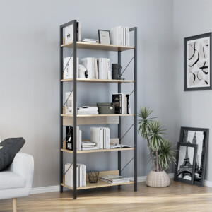 Βιβλιοθήκη Connect Megapap χρώμα florida oak 73x35x172εκ. - Image 2