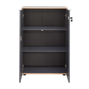 Ντουλάπι γραφείου Rio Megapap με κλειδαριά χρώμα ανθρακί 72x34x109εκ. - Image 5