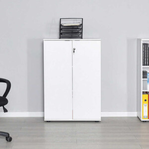 Ντουλάπι γραφείου Rio Megapap με κλειδαριά χρώμα λευκό 72x34x109εκ. - Image 2