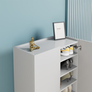 Παπουτσοθήκη - Ντουλάπι Pool Megapap χρώμα λευκό 72x34x119εκ. - Image 5