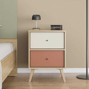 Κομοδίνο Terra Megapap χρώμα florida oak 44x44x61εκ. - Image 3