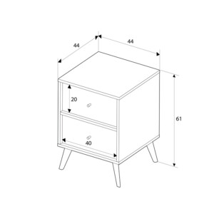 Κομοδίνο Terra Megapap χρώμα florida oak 44x44x61εκ. - Image 5