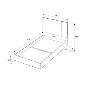 Κρεβάτι Terra Megapap χρώμα florida oak 100x200εκ. - Image 4