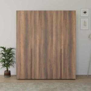 Ντουλάπα ρούχων Oryana Megapap τετράφυλλη χρώμα καρυδί 180x62x210εκ. - Image 3