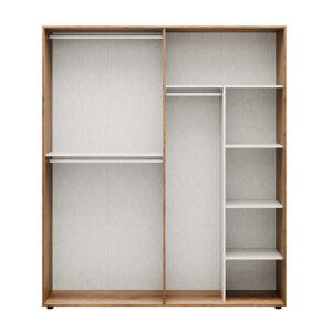 Ντουλάπα ρούχων Oryana Megapap τετράφυλλη χρώμα καρυδί 180x62x210εκ. - Image 5