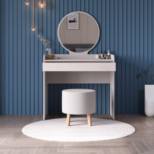 Τουαλέτα με καθρέπτη Curve Megapap χρώμα λευκό του πάγου 90x47x142εκ. - Image 3