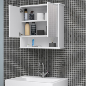 Καθρέπτης μπάνιου Delo Μegapap χρώμα λευκό 62x17,5x60εκ. - Image 3