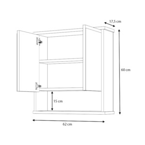 Καθρέπτης μπάνιου Delo Μegapap χρώμα λευκό 62x17,5x60εκ. - Image 4