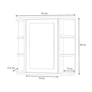 Καθρέπτης μπάνιου Diro Μegapap χρώμα λευκό 65x17,5x60εκ. - Image 4
