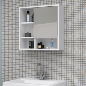 Καθρέπτης μπάνιου Demo Μegapap χρώμα λευκό 60x17,5x60εκ. - Image 3