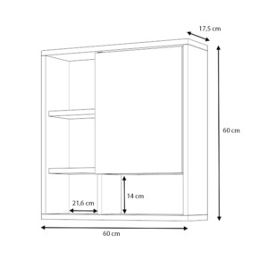 Καθρέπτης μπάνιου Demo Μegapap χρώμα λευκό 60x17,5x60εκ. - Image 4