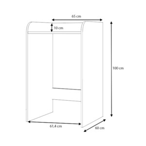 Έπιπλο πλυντηρίου Toren Megapap χρώμα λευκό 65x60x100εκ. - Image 3