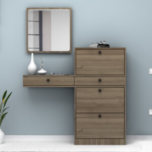 Έπιπλο εισόδου Pego Megapap χρώμα καρυδί 130x30x123,3εκ. - Image 3