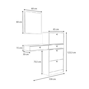 Έπιπλο εισόδου Pego Megapap χρώμα καρυδί 130x30x123,3εκ. - Image 5
